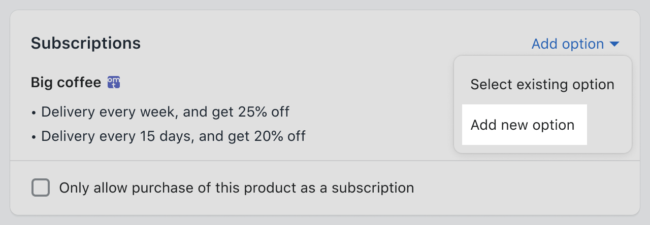 Create subscription plan button screenshot